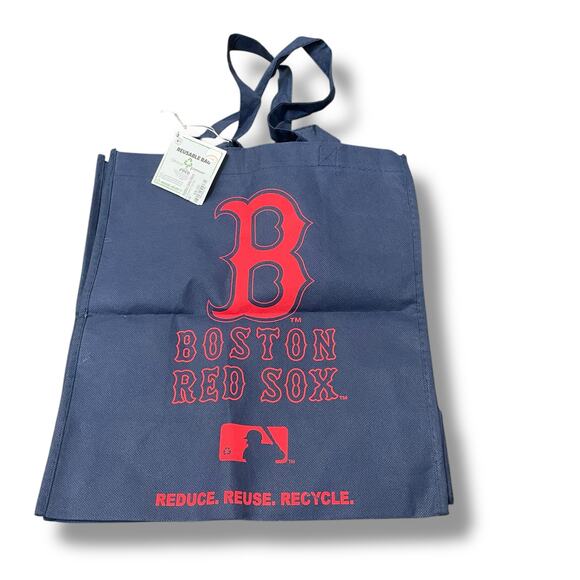 Boston Red Sox Reusable Bag MLB Baseball FOCO Shopping Grocery Gym School Blue - Picture 8 of 9
